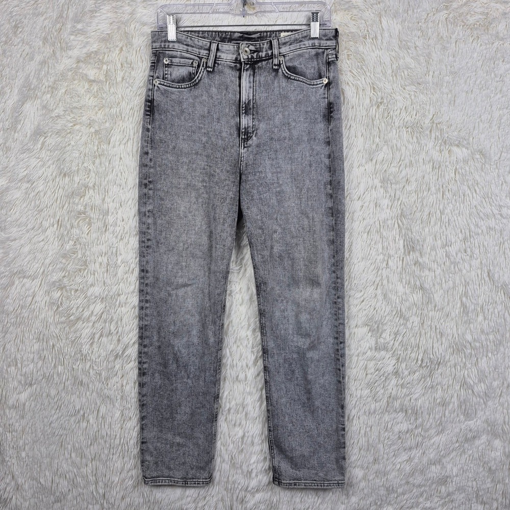 Rag & Bone Nina High Rise Ankle Cigarette Jeans Grey Dusty Trail Sz 28 Acid Wash